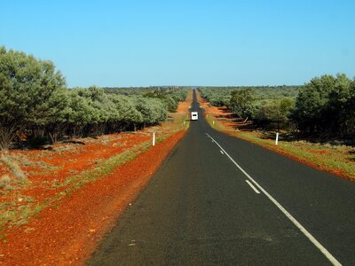 Red dirt road ahead deserted photo