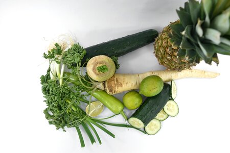 Cucumber green leaves green salad