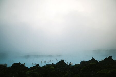 Blue Lagoon clouds fog photo