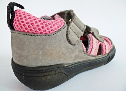 Children's shoes foot velcro closure photo