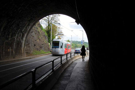 Street railway tunnel in Prague photo