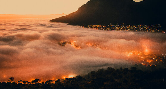 City Shrouded by Clouds in Cape Town, South Africa photo