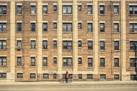 Person windows urban photo