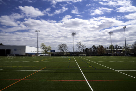 UNC Chapel Hill Field under sky and clouds in North Carolina