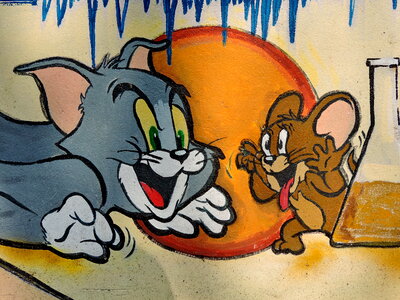 Cartoon cat mouse photo