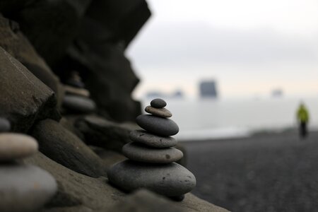 Stones showing the way beach iceland