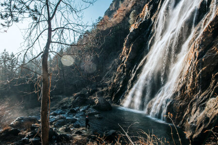 Gentle Waterfall in the Winter photo