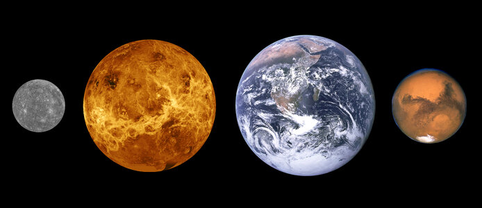 Mercury, Venus, Earth, Mars photo
