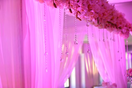 Pinkish curtain wedding venue