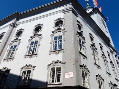 Getreidegasse town hall tower rococo façade photo
