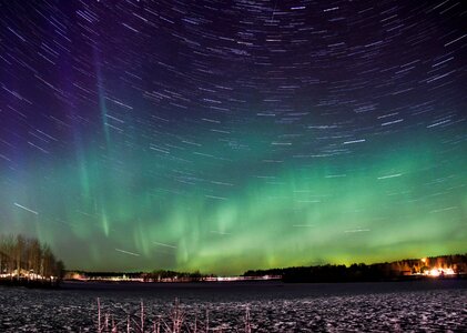 Aurora solar wind shining