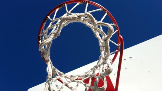 Sports basketball hoop blue basketball photo