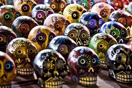 Skulls dia de los muertos mexicans photo