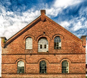 Architecture blue sky brick photo