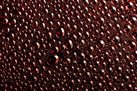 Dark red water drops background