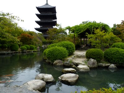Japanese public garden lake photo