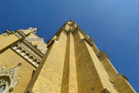 Angle church tower perspective photo