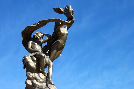 Man and woman metal sky
