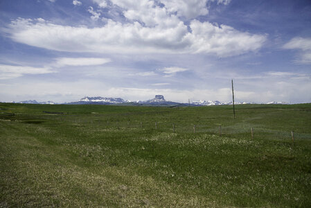 Distant Mountains under cloudy skies in Alberta photo
