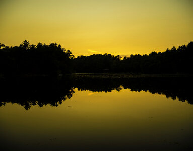 Orange Skies at dusk landscape at Mirror Lake State Park photo