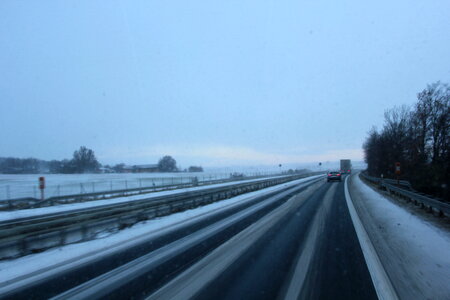 German Autobahn in winter
