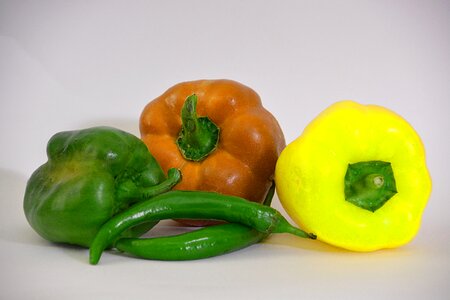 Vegetable garden red green pepper photo