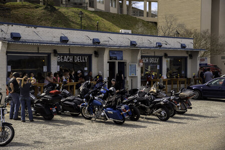 Motorcyclists at a Bar in Yorktown, Virginia photo
