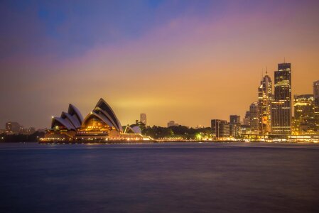 Sydney harbour city night photo