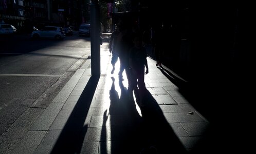 Silhouette walking walk photo