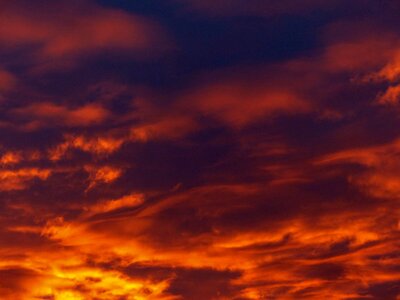 Glowing sky clouds red photo