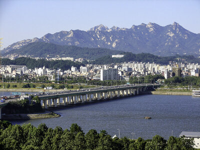 Yanghwa Bridge in Seoul, South Korea photo