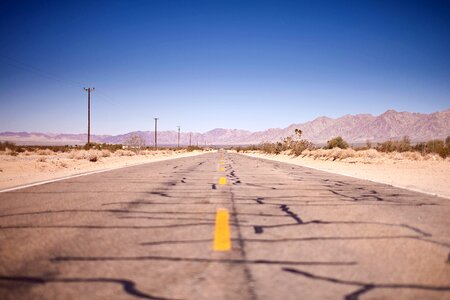Asphalt barren road photo