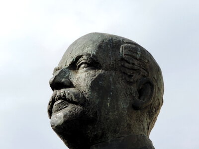 Bronze cast iron face photo