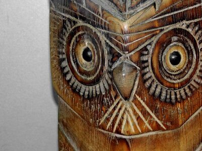 Owl sculpture wood photo