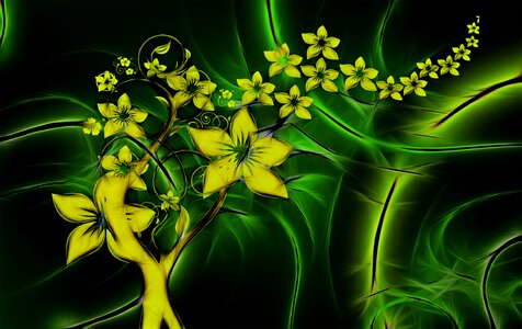 Flowers abstract yellow