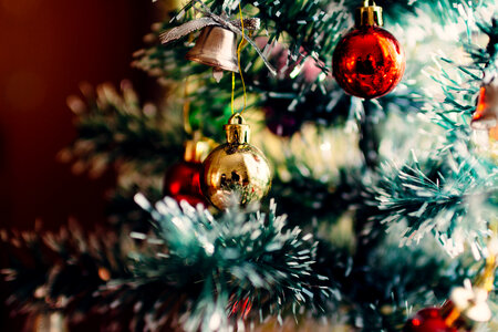 Close-up of Christmas Tree Ornaments photo
