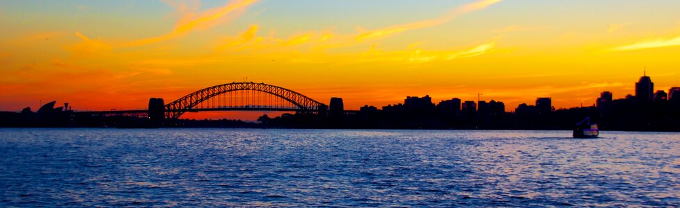Bridge across the Harbor with skyline in Sydney, New South Wales, Australia photo