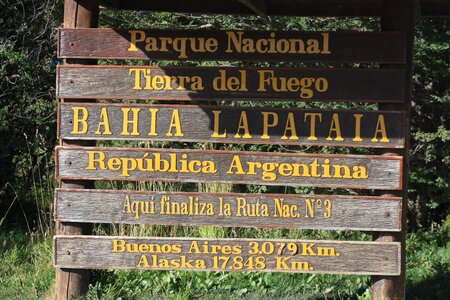 Sign of Tierra del Fuego National Park photo