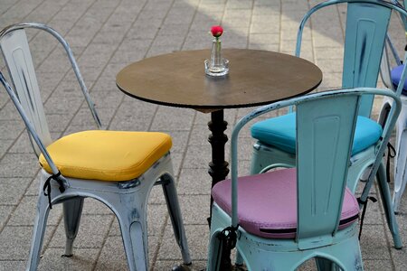 Street table chair photo