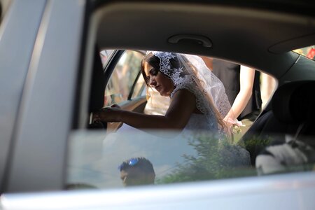 Bride car inside photo