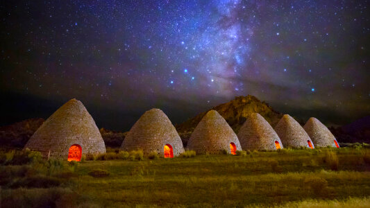 Stars and Galaxy above the Stone Houses