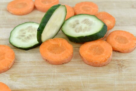 Carrot cucumber slices photo
