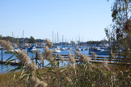 Milford Harbor seen from Pond Street in Connecticut