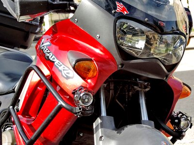 Headlight motorcycle red photo