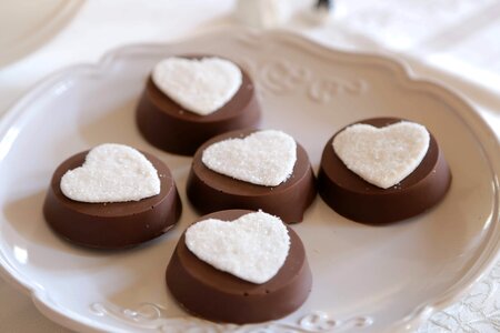 Chocolates handmade hearts photo