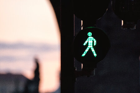 1 Traffic light on green photo