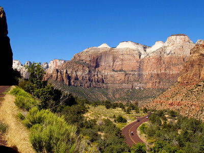 Landscape and Road in Zion National Park, Utah
