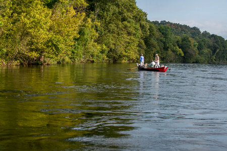 Group fly fishing from drift boat on White River-8 photo