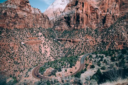 Route 66 Winding Through Canyon