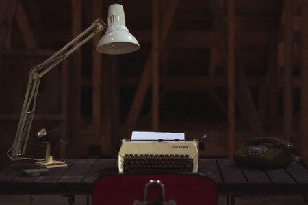 Lamp telephone typewriter